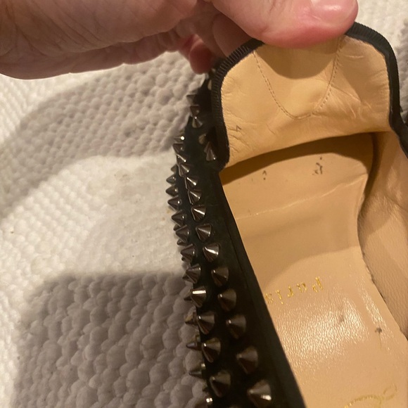 Christian Louboutin Black Spiked Loafers in well loved condition 38.5 - Picture 9 of 16